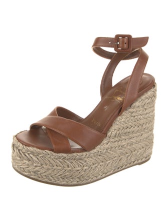 Christian Louboutin Leather Colorblock Pattern Espadrilles