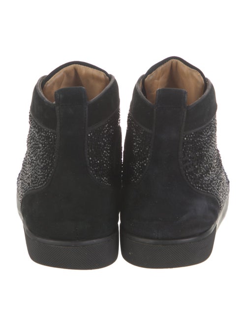 Christian Louboutin Suede Crystal Embellishments Lace-Up Boots