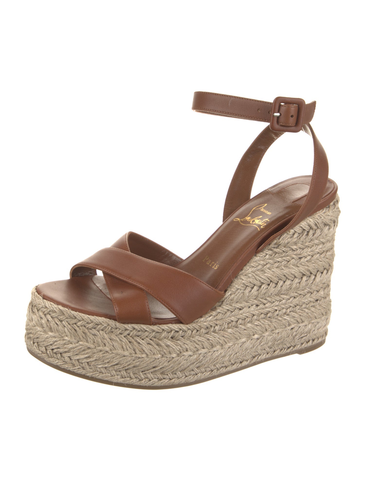 Christian Louboutin Leather Colorblock Pattern Espadrilles