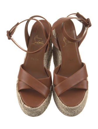 Christian Louboutin Leather Colorblock Pattern Espadrilles