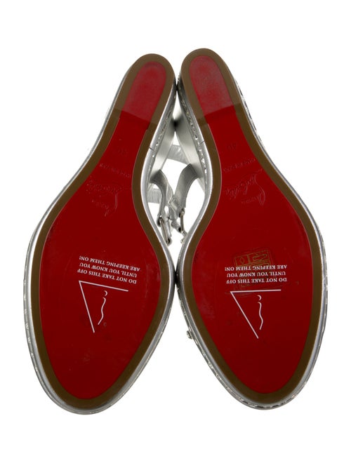 Christian Louboutin Leather Crystal Embellishments Espadrilles