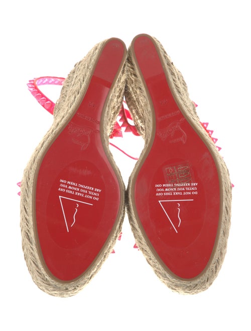 Christian Louboutin Patent Leather Studded Accents Sandals