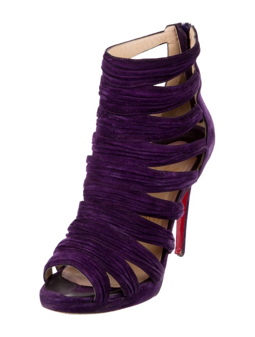 Christian Louboutin Suede Cutout Accent Gladiator Sandals