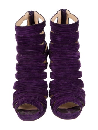 Christian Louboutin Suede Cutout Accent Gladiator Sandals