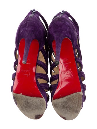 Christian Louboutin Suede Cutout Accent Gladiator Sandals