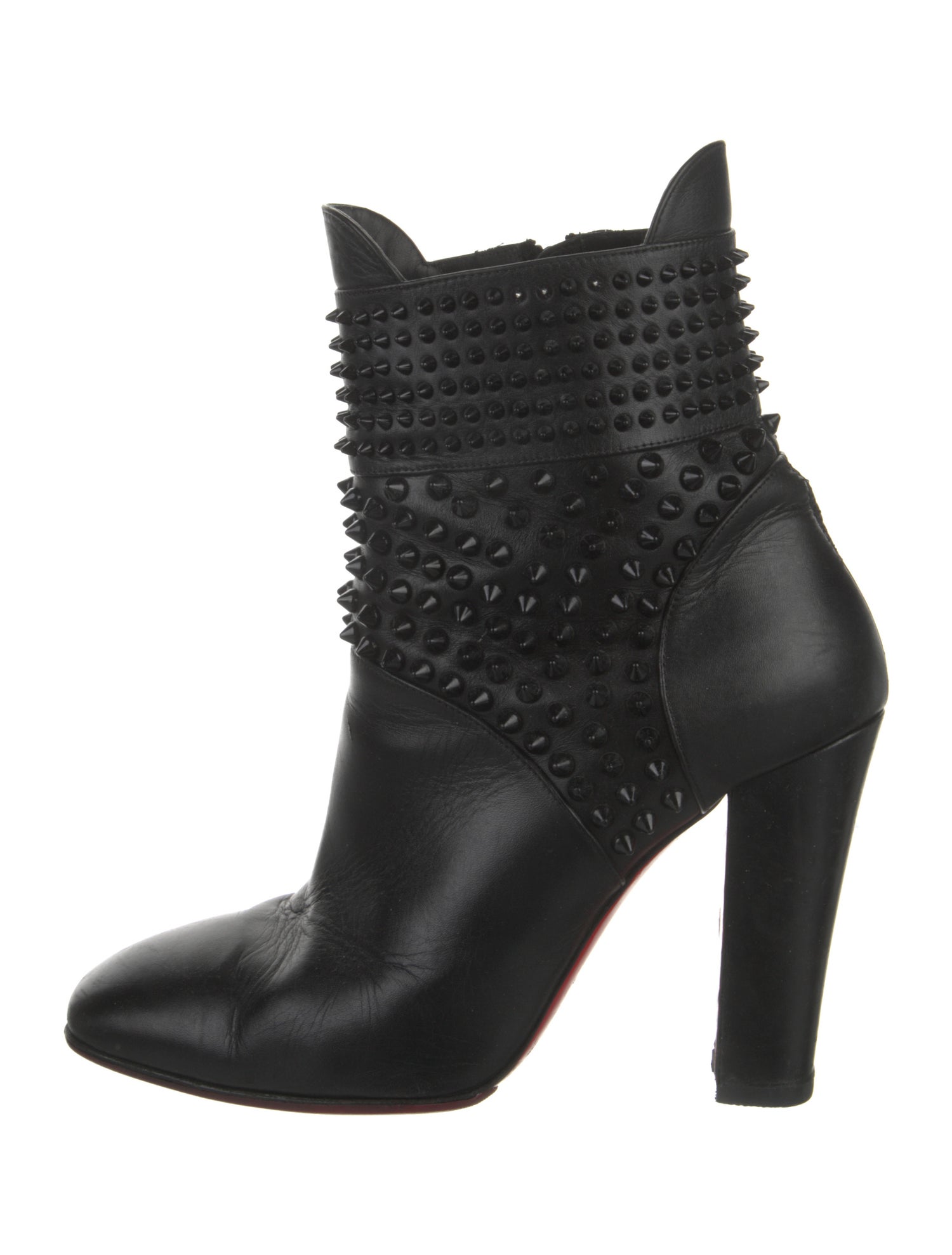 Christian Louboutin Spike Accents Leather Boots