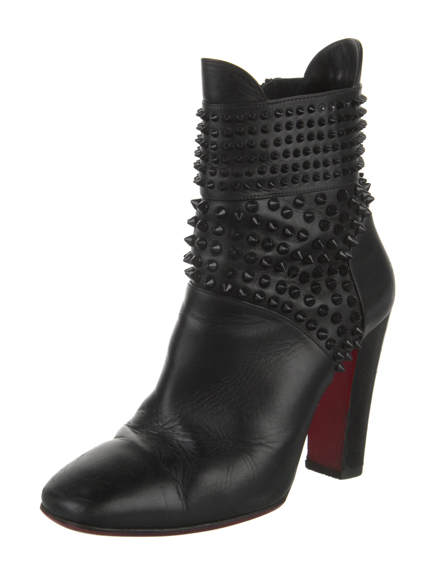 Christian Louboutin Spike Accents Leather Boots