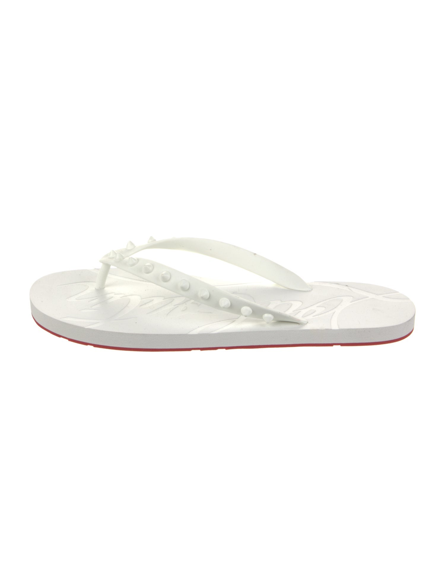 Christian Louboutin Rubber Studded Accents Flip Flops
