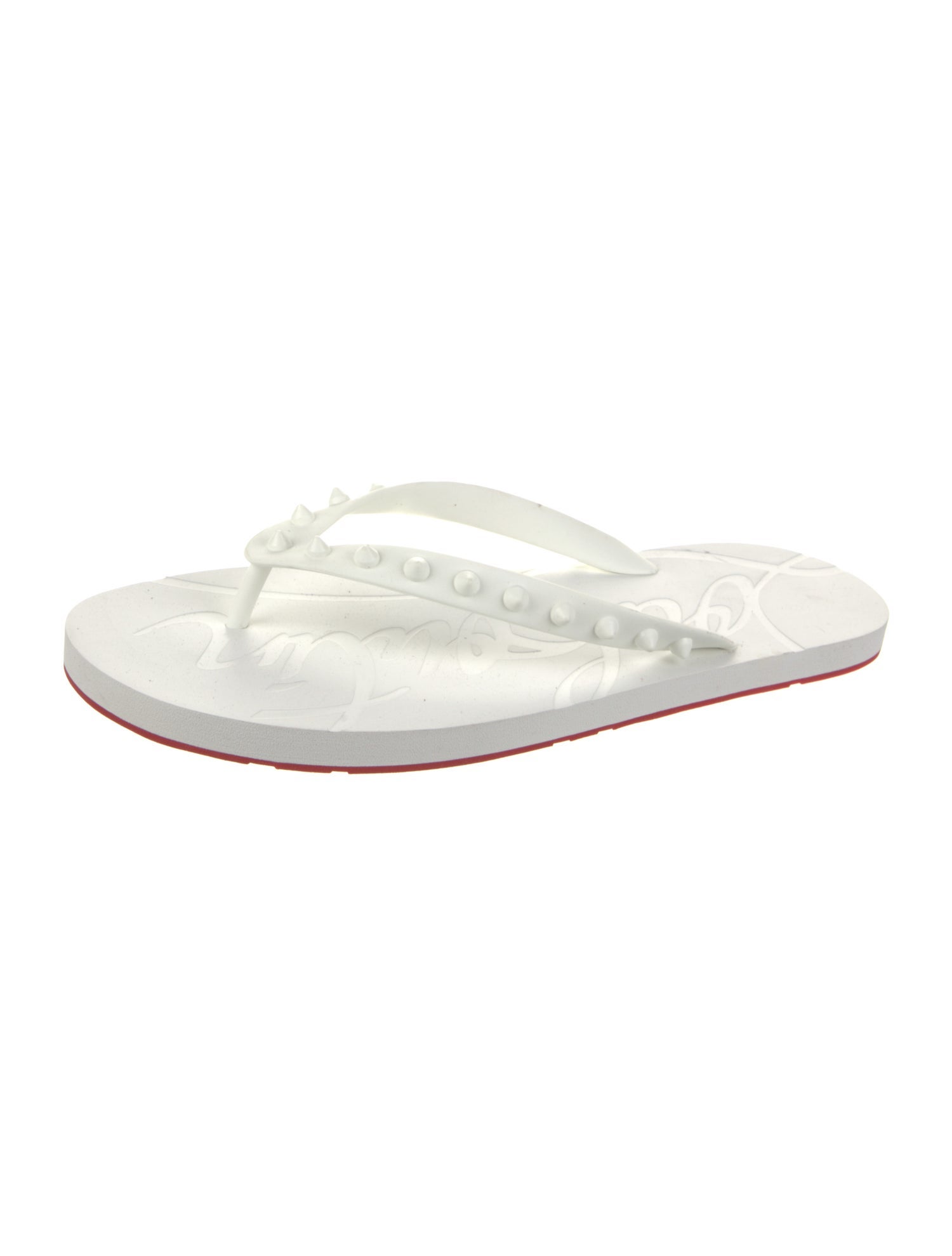 Christian Louboutin Rubber Studded Accents Flip Flops