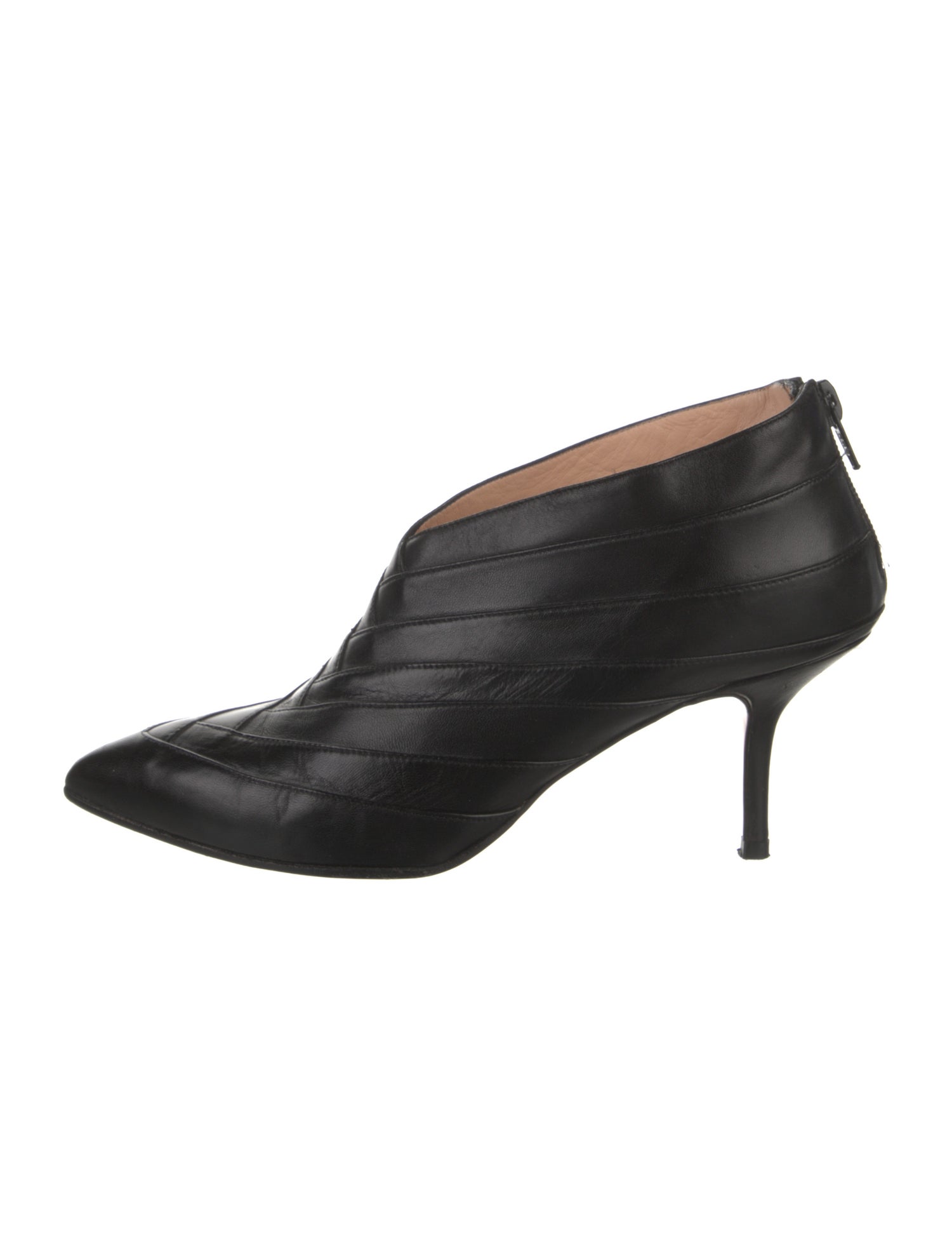 Christian Louboutin Leather Pleated Accents Mules