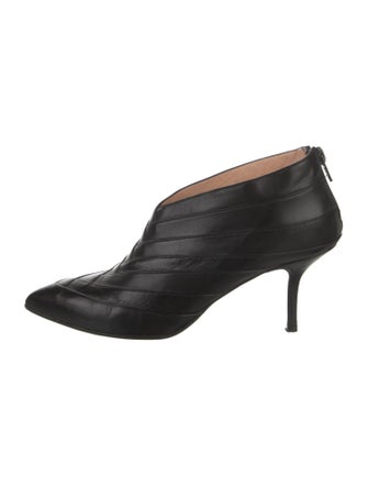 Christian Louboutin Leather Pleated Accents Mules