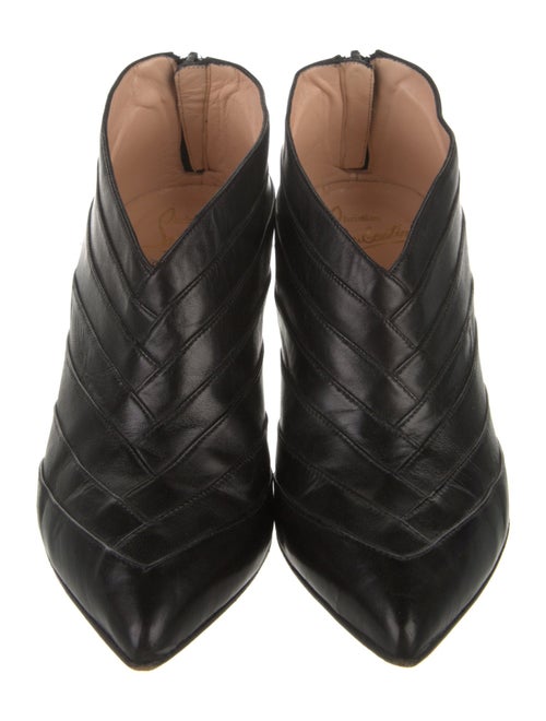 Christian Louboutin Leather Pleated Accents Mules