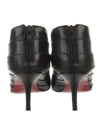 Christian Louboutin Leather Pleated Accents Mules