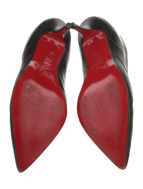 Christian Louboutin Leather Pleated Accents Mules