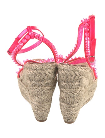 Christian Louboutin Patent Leather Studded Accents Espadrilles