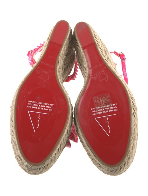 Christian Louboutin Patent Leather Studded Accents Espadrilles