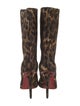 Christian Louboutin Calf Hair Animal Print Boots
