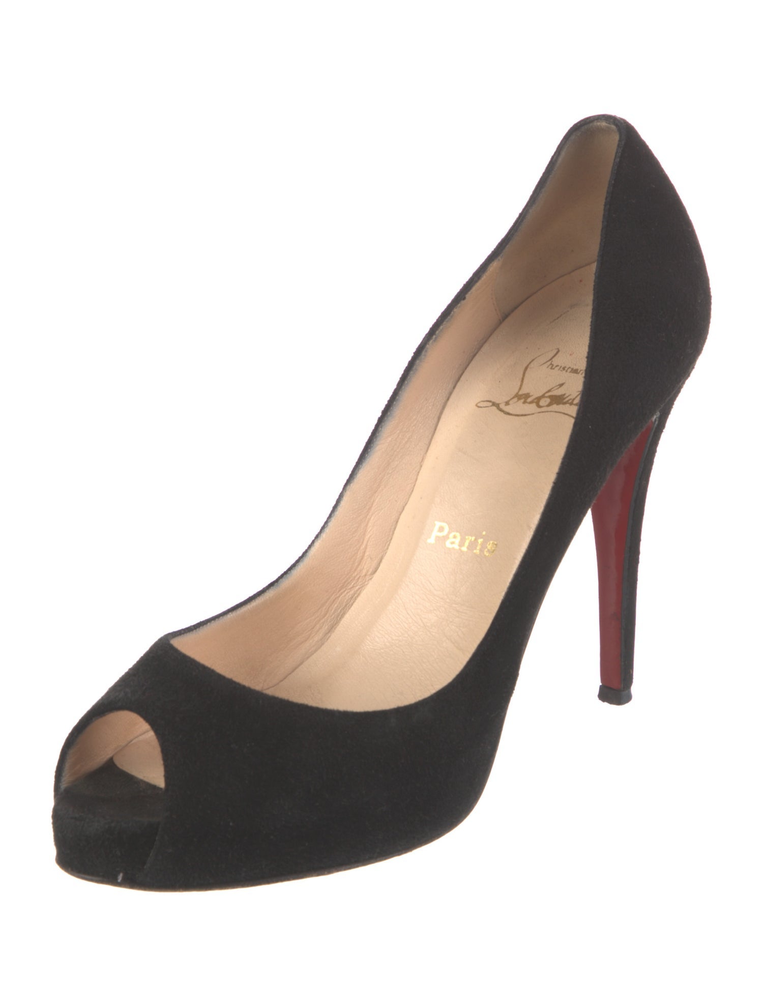 Christian Louboutin Suede Cutout Accent Pumps