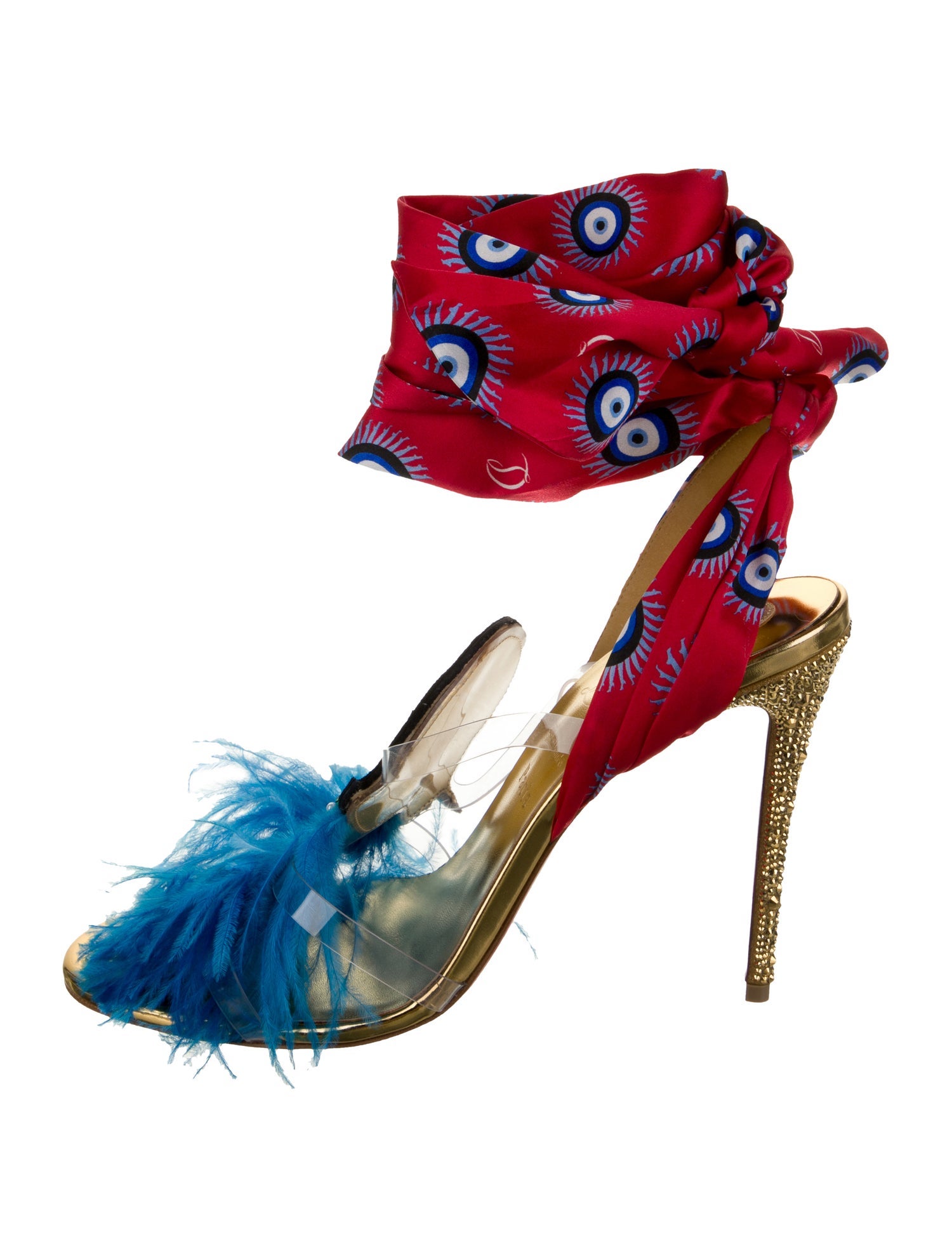 Christian Louboutin Satin Printed Sandals