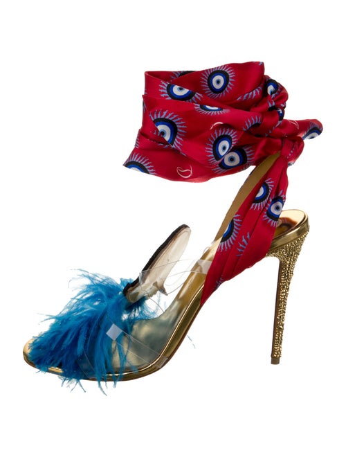 Christian Louboutin Satin Printed Sandals