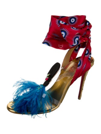 Christian Louboutin Satin Printed Sandals