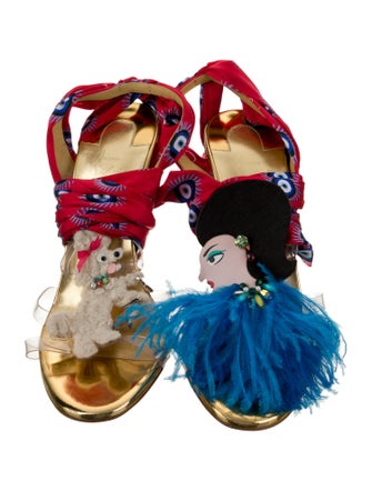 Christian Louboutin Satin Printed Sandals