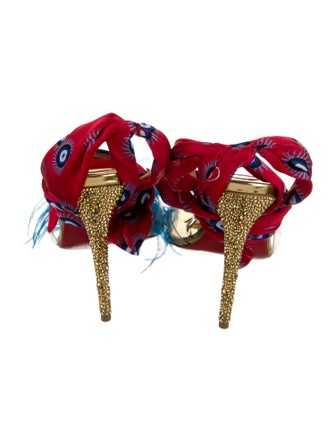Christian Louboutin Satin Printed Sandals