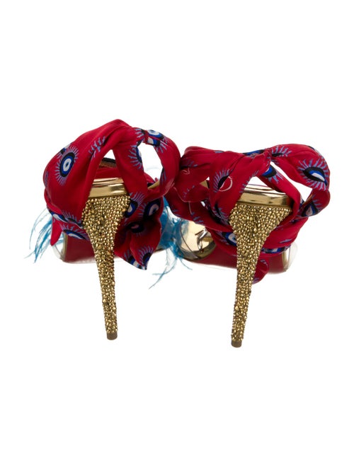 Christian Louboutin Satin Printed Sandals