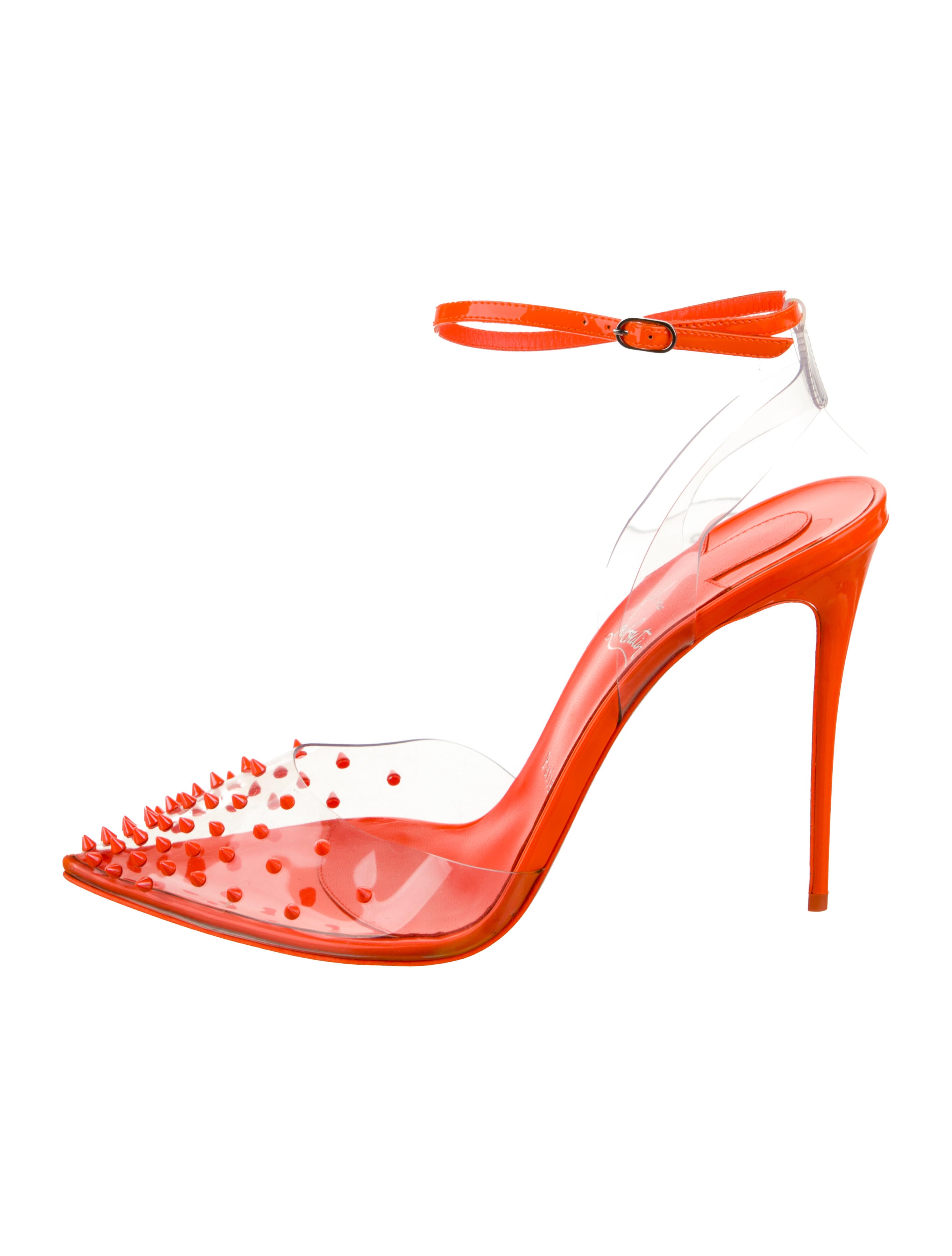 Christian Louboutin Patent Leather Studded Accents Slingback Pumps