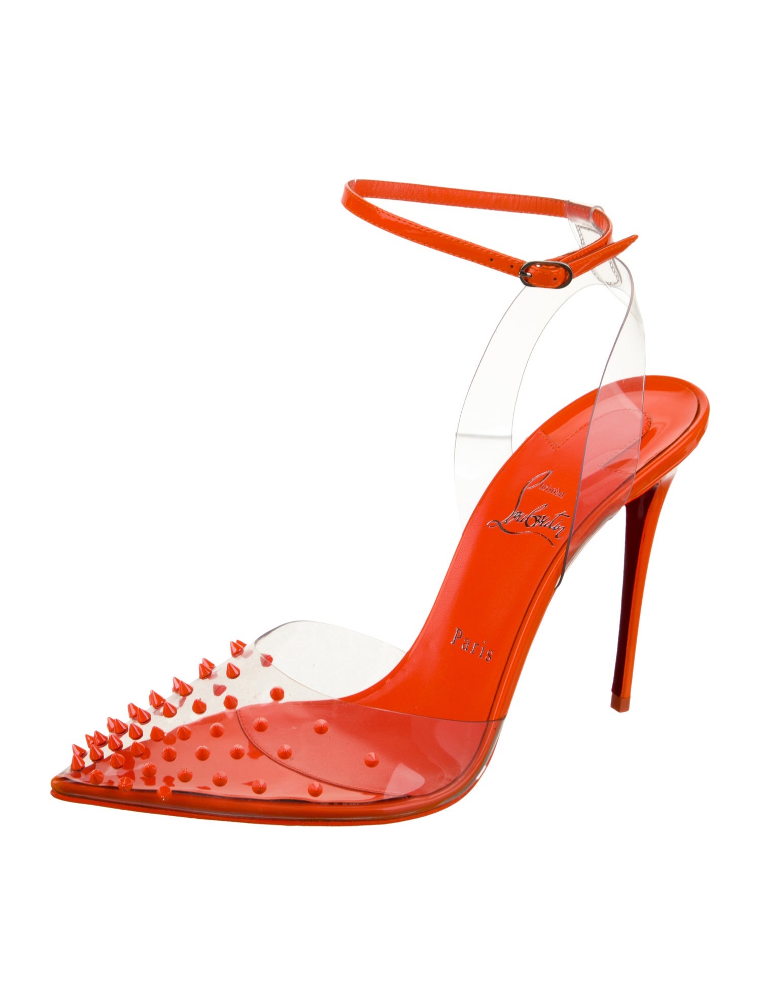 Christian Louboutin PVC Colorblock Pattern Slingback Pumps