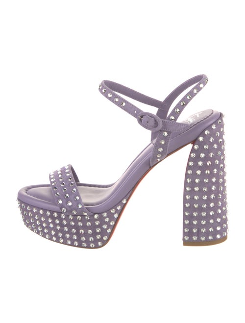 Christian Louboutin Suede Crystal Embellishments Slingback Sandals