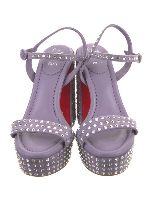 Christian Louboutin Suede Crystal Embellishments Slingback Sandals
