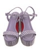 Christian Louboutin Suede Crystal Embellishments Slingback Sandals