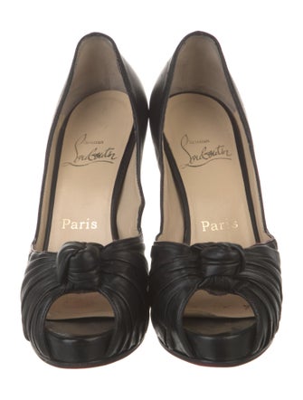 Christian Louboutin Leather Bow Accents Pumps