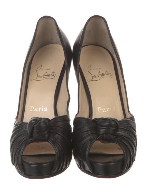 Christian Louboutin Leather Bow Accents Pumps