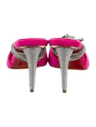 Christian Louboutin Velvet Crystal Embellishments Slingback Pumps