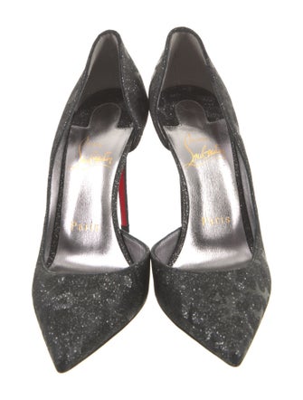 Christian Louboutin Printed Glitter Accents D'Orsay Pumps