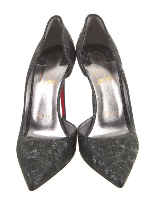 Christian Louboutin Printed Glitter Accents D'Orsay Pumps