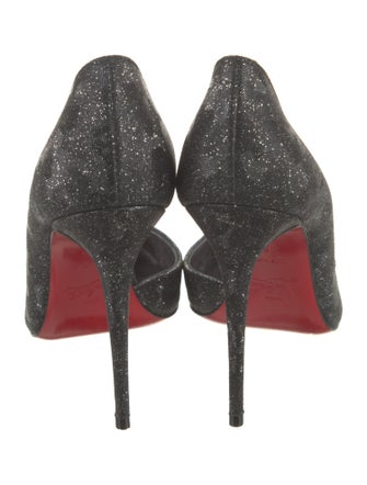 Christian Louboutin Printed Glitter Accents D'Orsay Pumps