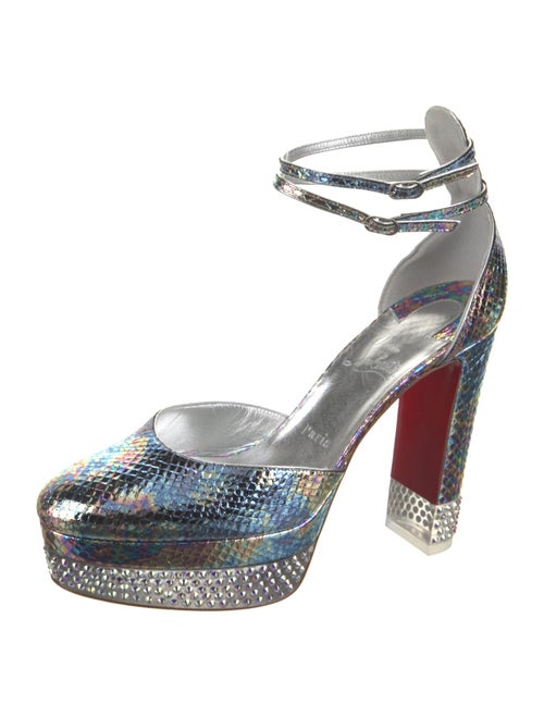 Christian Louboutin Embossed Leather Animal Print D'Orsay Pumps