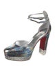 Christian Louboutin Embossed Leather Animal Print D'Orsay Pumps