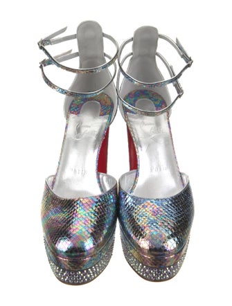 Christian Louboutin Embossed Leather Animal Print D'Orsay Pumps