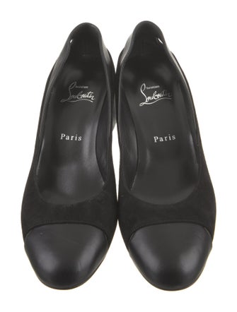 Christian Louboutin Suede Leather Trim Embellishment Pumps