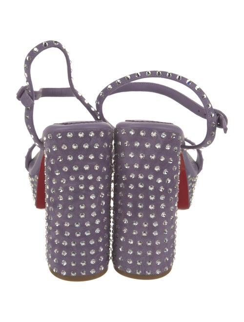 Christian Louboutin Leather Crystal Embellishments Slingback Sandals