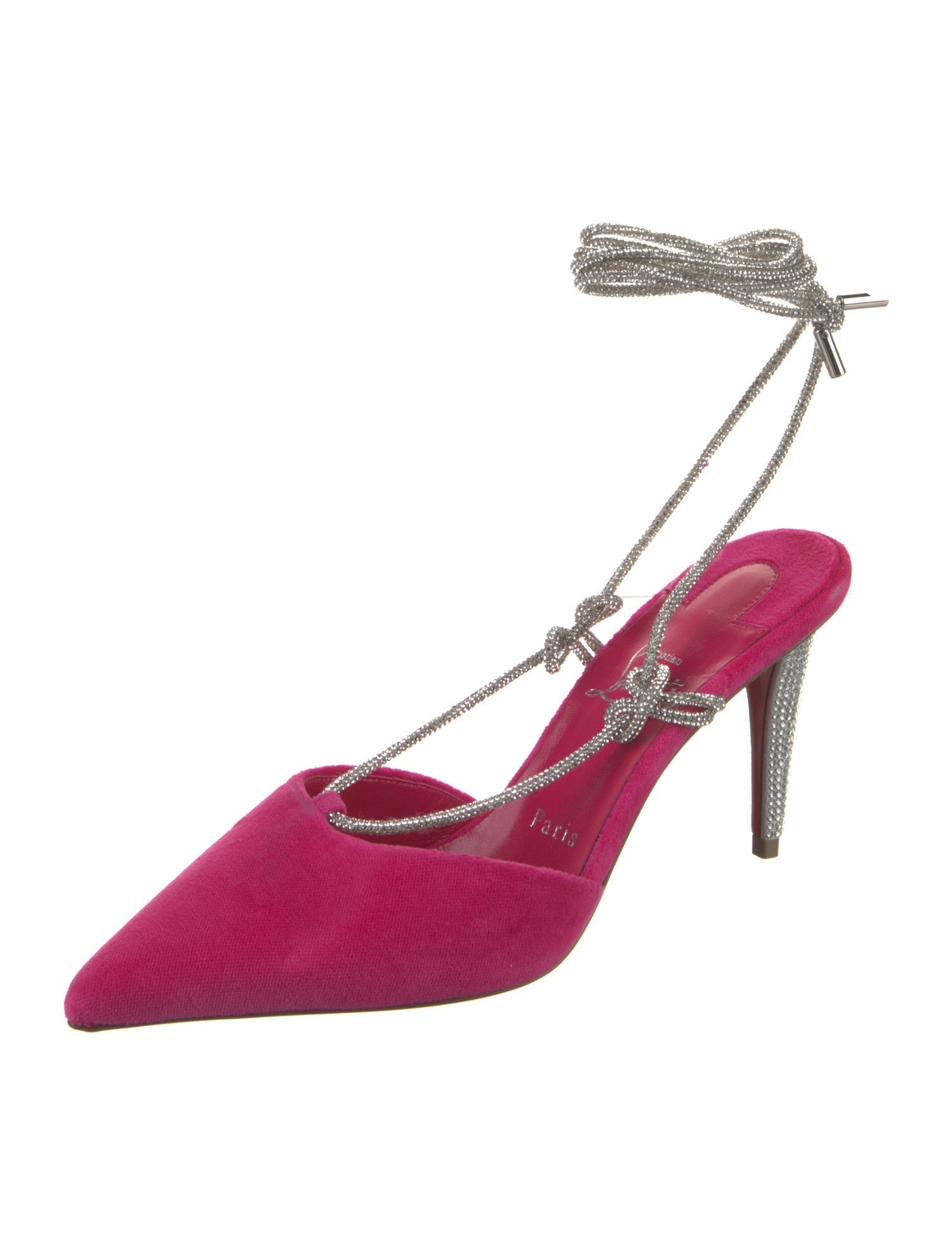 Christian Louboutin Velvet Colorblock Pattern Slingback Pumps