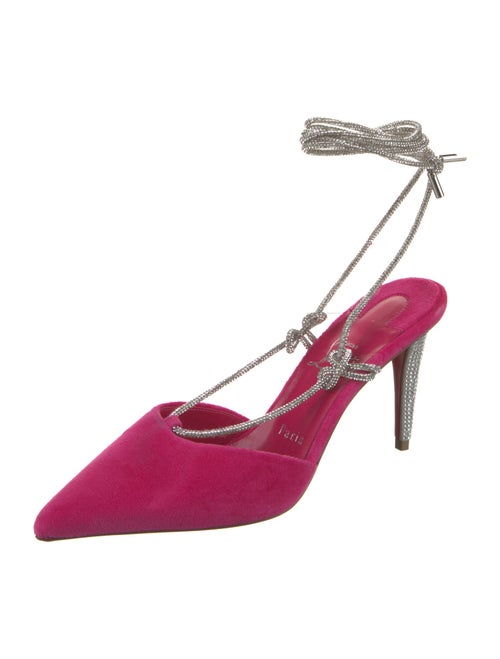 Christian Louboutin Velvet Colorblock Pattern Slingback Pumps