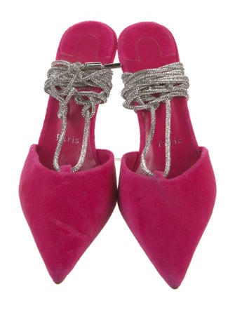 Christian Louboutin Velvet Colorblock Pattern Slingback Pumps