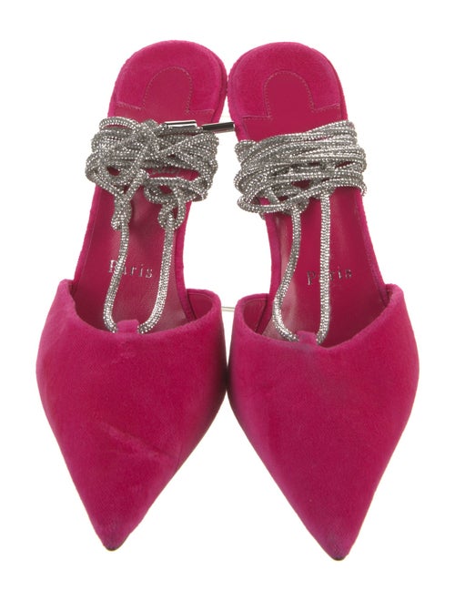 Christian Louboutin Velvet Colorblock Pattern Slingback Pumps