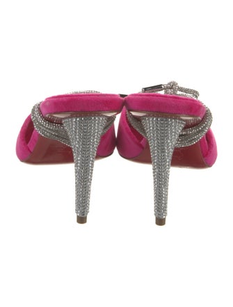 Christian Louboutin Velvet Colorblock Pattern Slingback Pumps