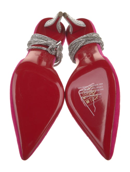 Christian Louboutin Velvet Colorblock Pattern Slingback Pumps